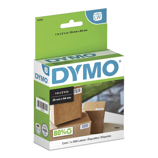 DYMO Authentic LW Multi-Purpose Labels, DYMO Labels for LabelWriter Printers, Great for Barcodes, 1" x 2-1/8", 1 Roll of 500 1 Rolls