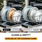Dishwasher Magnet Clean Dirty Sign - Strong Magnetic & Non-Scratch Reversible Dishwasher Indicator, Easy to Slide & Read, with Optional Adhesive - Dishwasher Sign Kitchen Decor and Accessories Dishwashermagnet-s-brushedsilver