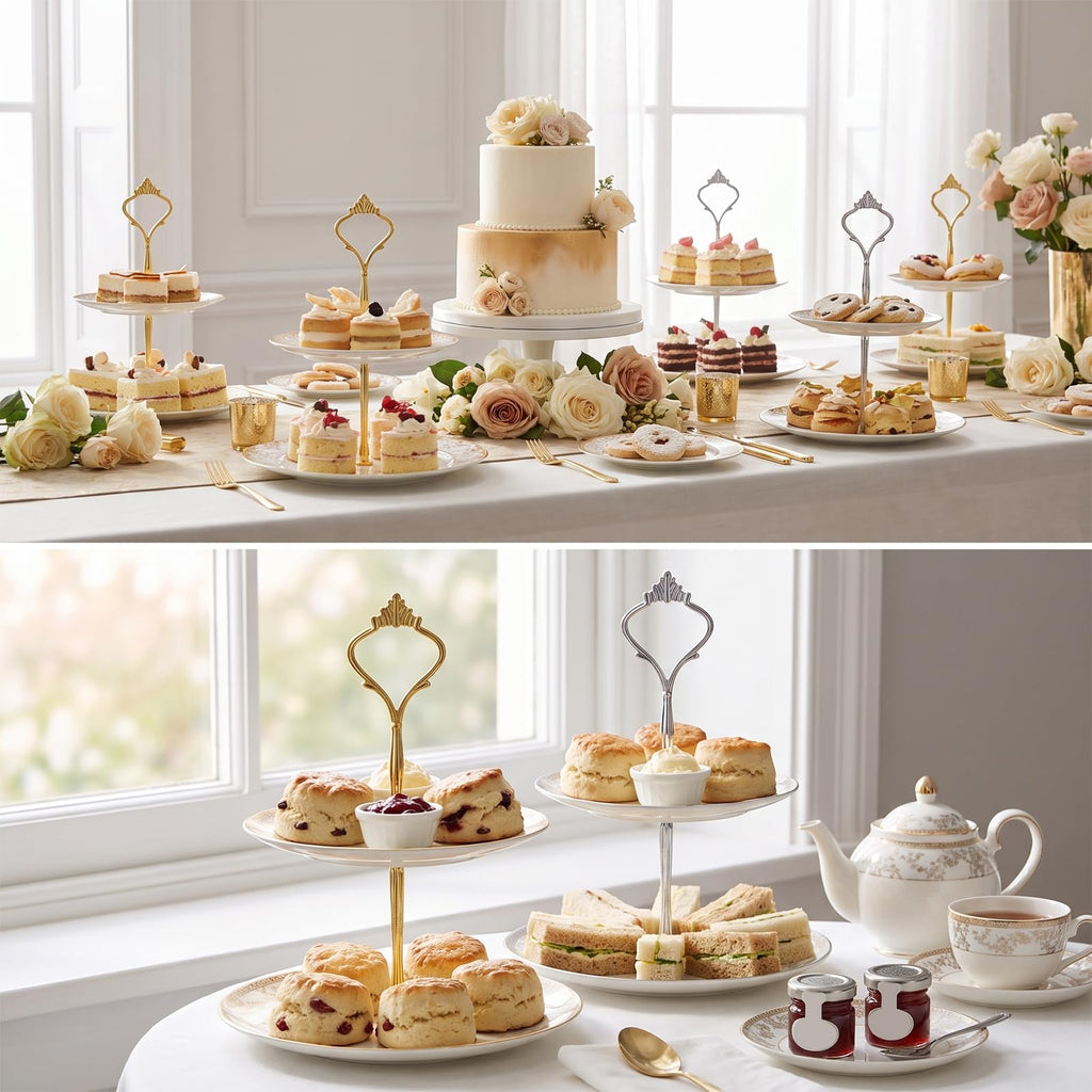 5 Sets 2 Tier Cake Stand Hardware, Tiered Tray Hardware Kit