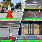 8 Pcs “Reserved Parking” Cone Message Sleeve, 360° Reflective Cones Sleeve
