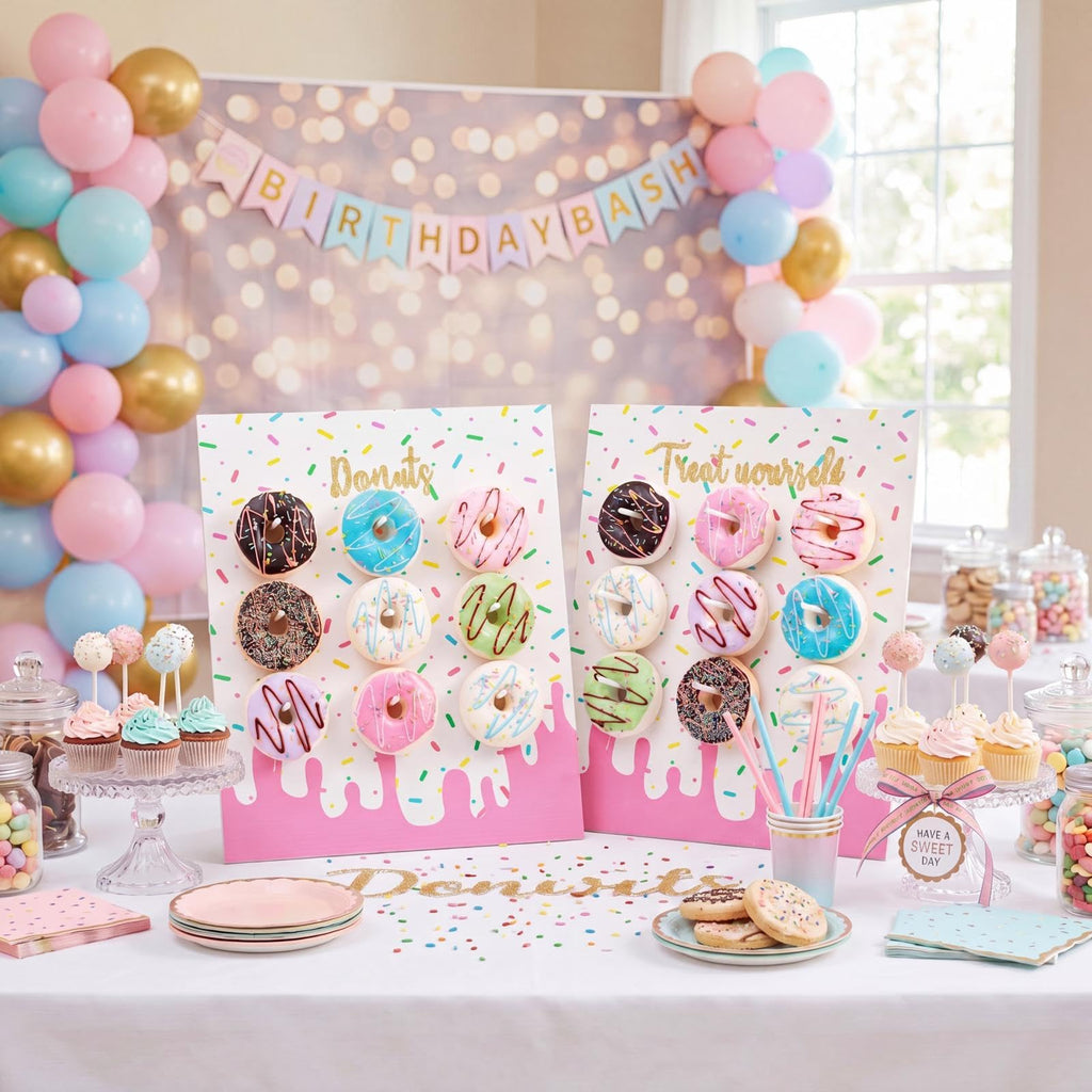 Yerliker 2 Pcs Donut Stand Party Display Holder Board 13.78 x 9.84 Inches