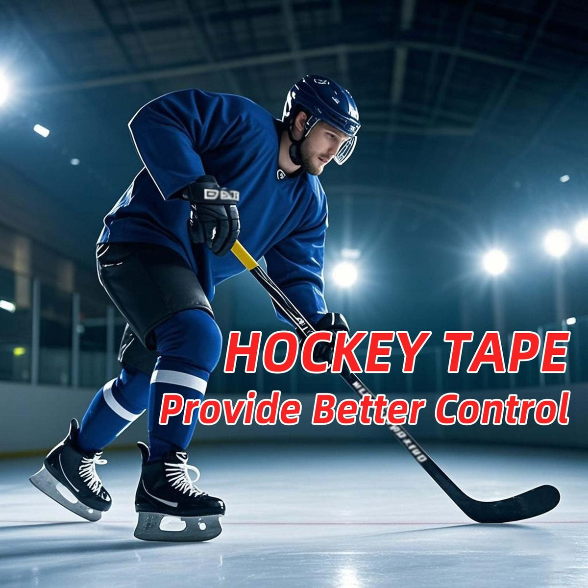 Hockey Tape, Multipurpose Cloth Tape Grip Tape for Lacrosse Stick, Baseball & Softball Bats, Rackets, Pullup Bars, Gardening Tools, Gym, Sports Handle (White) White