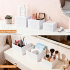 6 Pcs Acrylic Buffet Risers and Stand Food Risers with Mini Sign and Marker