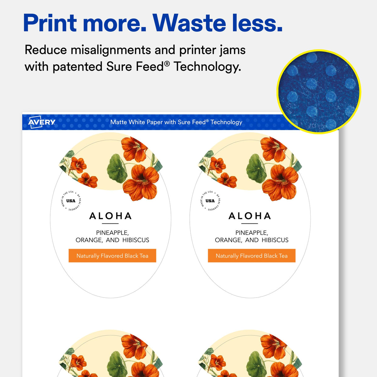 Avery® Matte White Oval Labels, 4.25" x 3.25", 100 Total 100 labels