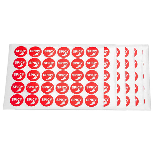 300 Fluorescent Red Spicy Stickers, 1.5 inch, Circle Dot Spicy Food Labels - Ideal for Grocery Stores, Food Trucks,Taquerias - Warning Caution Sticker 1PK Red: Spicy