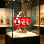 Please Do Not Touch Warning Stickers Tape, 200 Pcs Please Don't Touch Sign, 3" x 6" Safety Label Sticker, Removable Waterproof Self-adhesive Vinyl Decal for Display Items, Personal Items, Business, Facilities