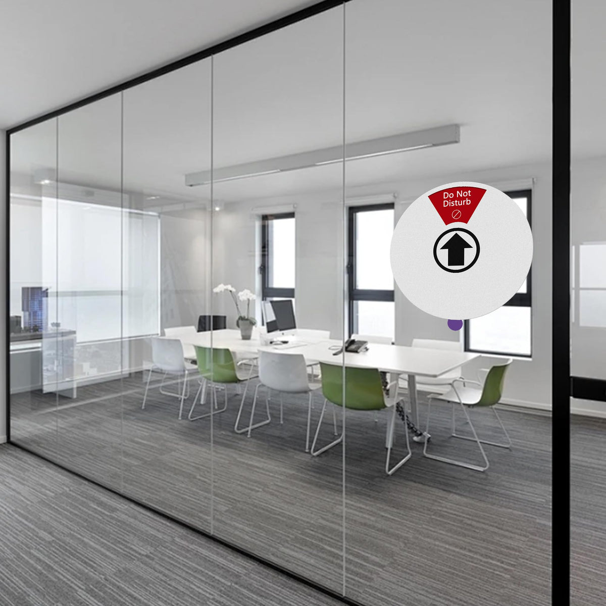 2 Pack Office Door Sign 6 Inch Rotating Privacy Sign 6 Status for Office Silver 2 Pack