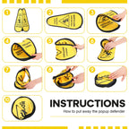Sabary 6 Pcs 24 Inches Pop up Wet Floor Sign Yellow 4-sided Foldable Bilingual Caution Wet Floor Sign Safety Warnings Caution Cone for Commercial Office Stores Grocery Restaurant Indoors & Outdoors