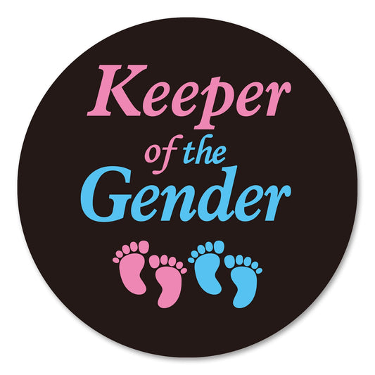 Keeper of The Gender Stickers, 40 2inch Gender Reveal Baby Shower Party Sticker Labels