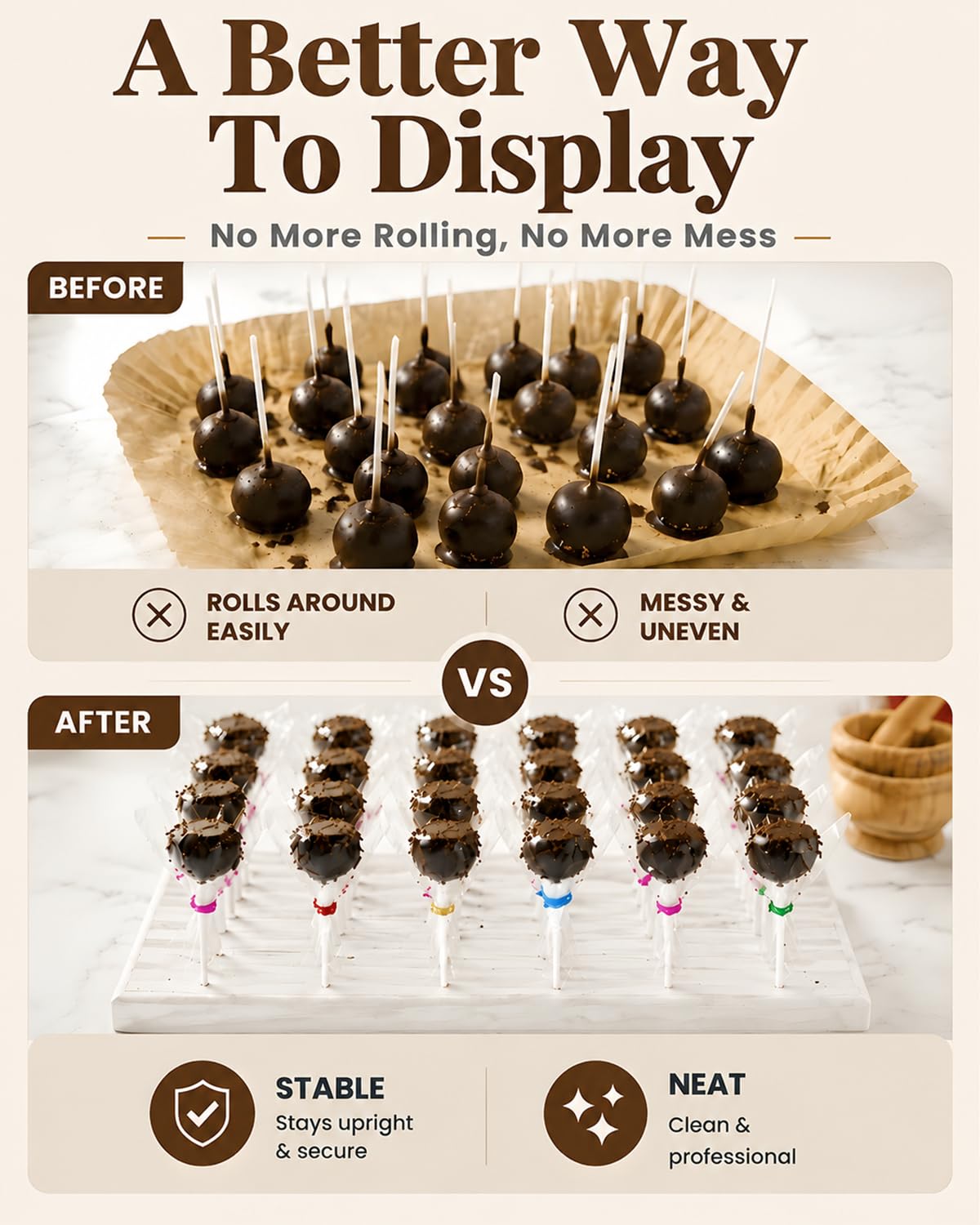 24 Holes Wooden Cake Pop Stand for Drying