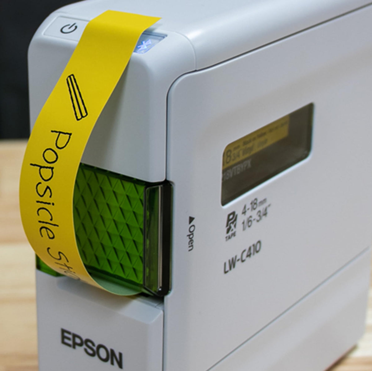 Epson LABELWORKS 218BYPX Label Tape - Black on Yellow - 3/4" (18mm), 30ft