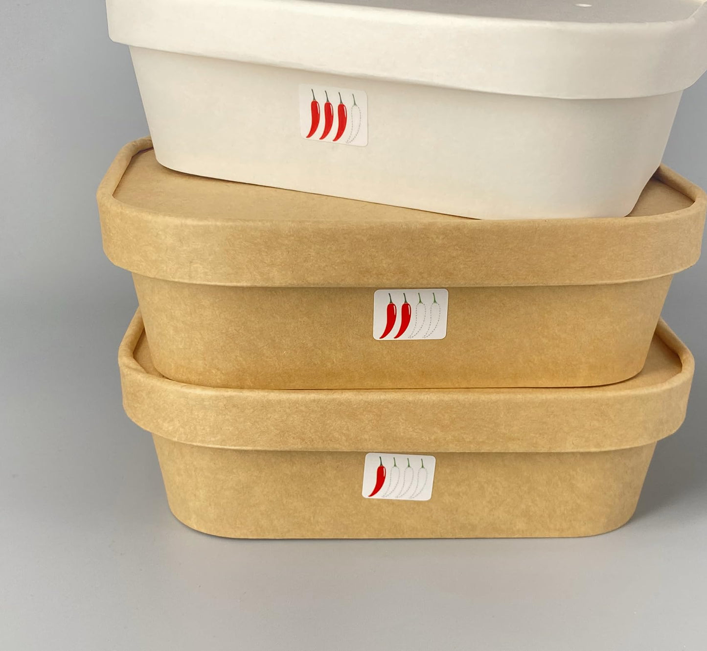 dealzEpic - 4-Level Spicy Indicator Stickers - Self Adhesive Peel and Stick Labels for Food Packaging, Restaurants, and Home Kitchens 4-level Spicy Level Indicator