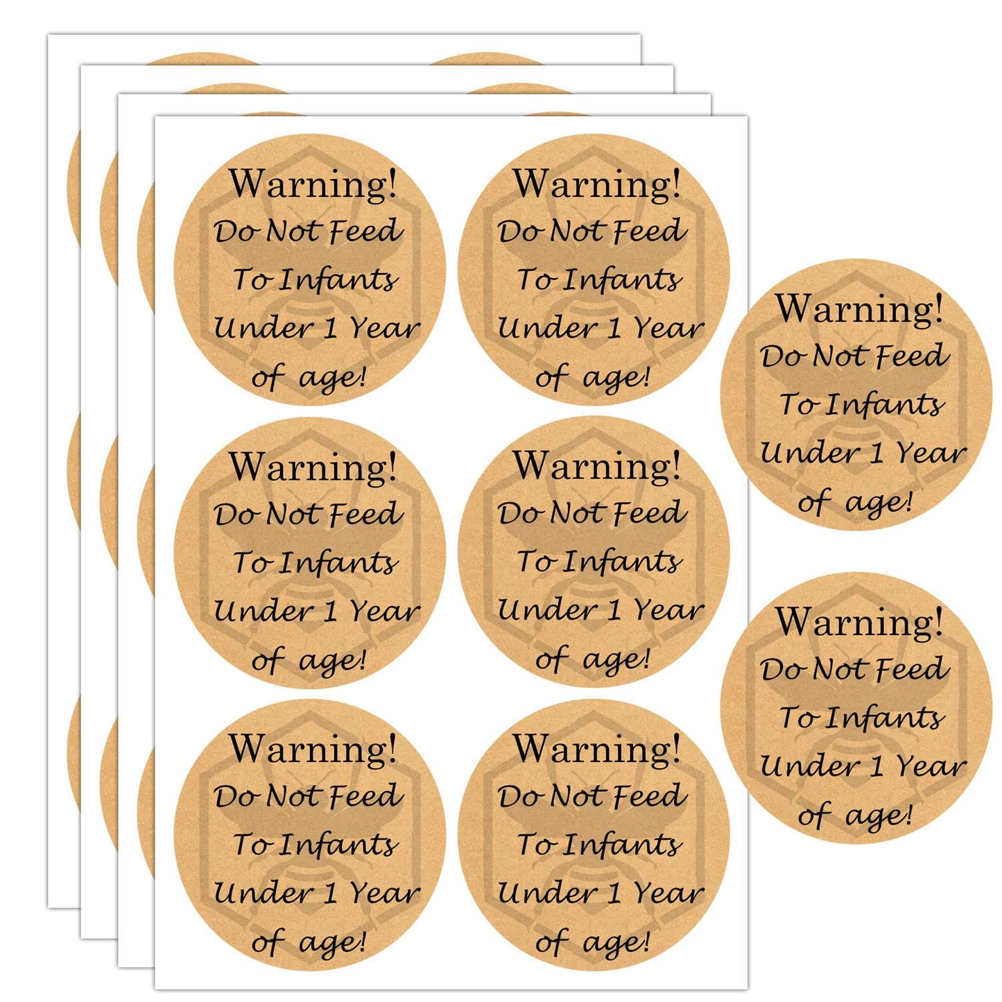 Infant Warning Labels Honey Warning Stickers 1.5 inch Do Not Feed to Infants Label Safety Instruction Stickers for Small Business Canning Jars(300 Pcs)