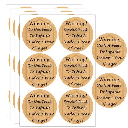Infant Warning Labels Honey Warning Stickers 1.5 inch Do Not Feed to Infants Label Safety Instruction Stickers for Small Business Canning Jars(300 Pcs)