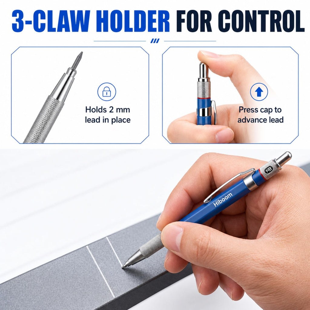 Hiboom 2 Pcs Welders Pencil with 36 Silver Round Mechanical Pencil Refills 1
