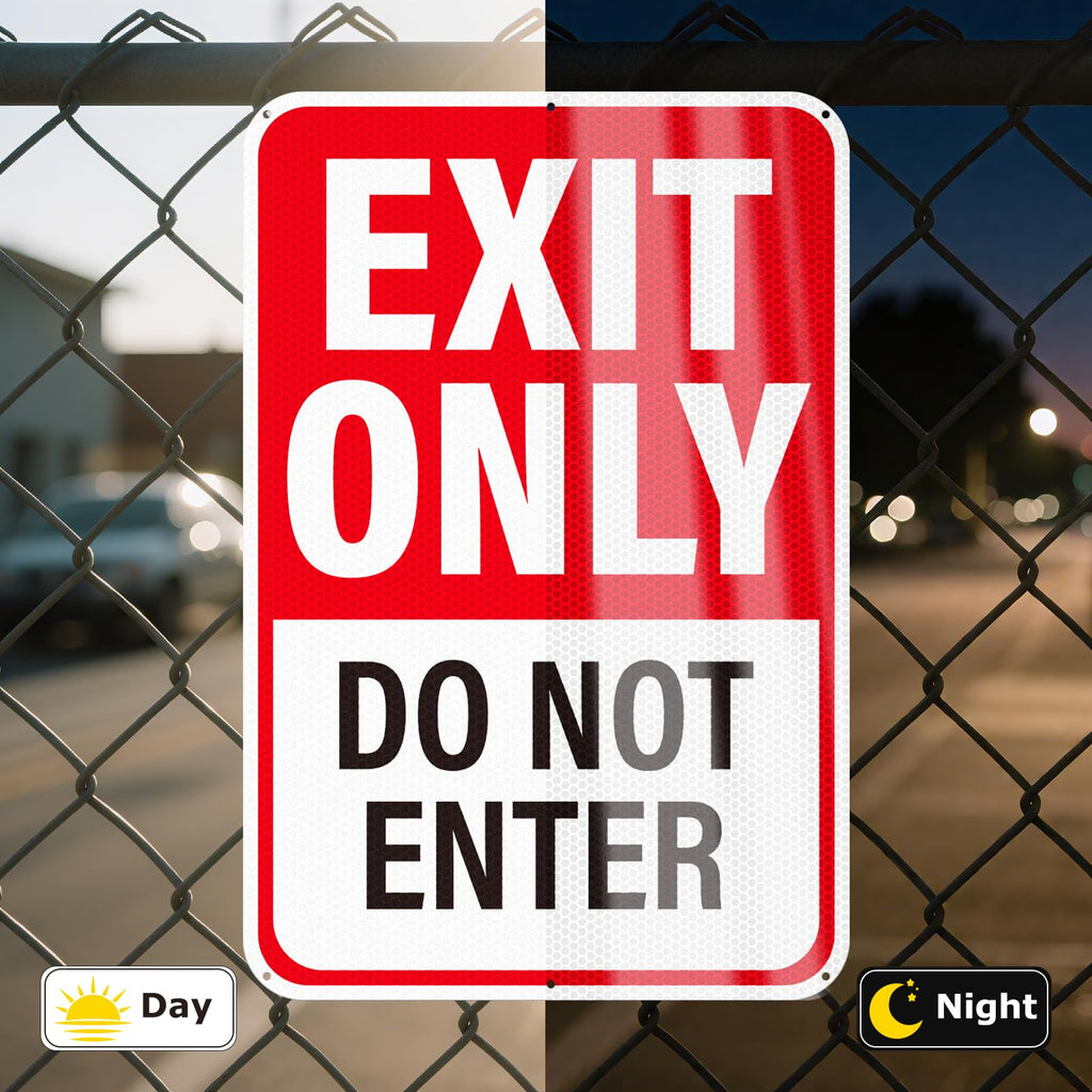 2Pack Exit Only Do Not Enter Sign 18"×12" Engineer Grade Reflective