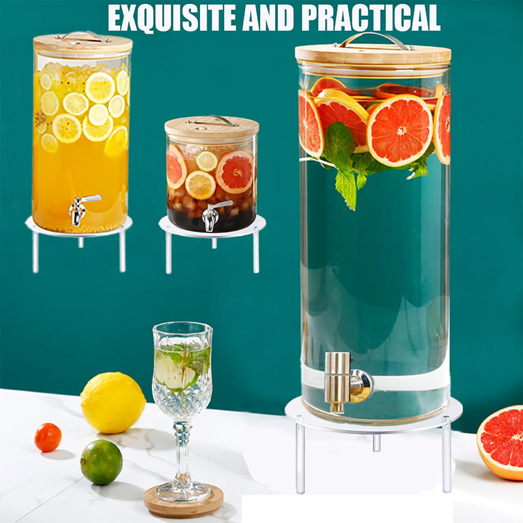 2Pcs Drink Dispenser Stand Only,Clear Acrylic Stands,Fit Max 7.87 Inch Diameter of Glass Drink Dispenser Stand,Water Dispenser Stand for Parties and Events,Cake Stand,Beverage Dispenser Stand 2