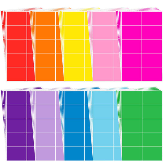 500 Pieces Colored Labels Stickers 3 x 2 Inch Rectangular Moving Labels Large Color Coding Labels in 10 Assorted Colored Name Tags Self Adhesive Color Stickers 500