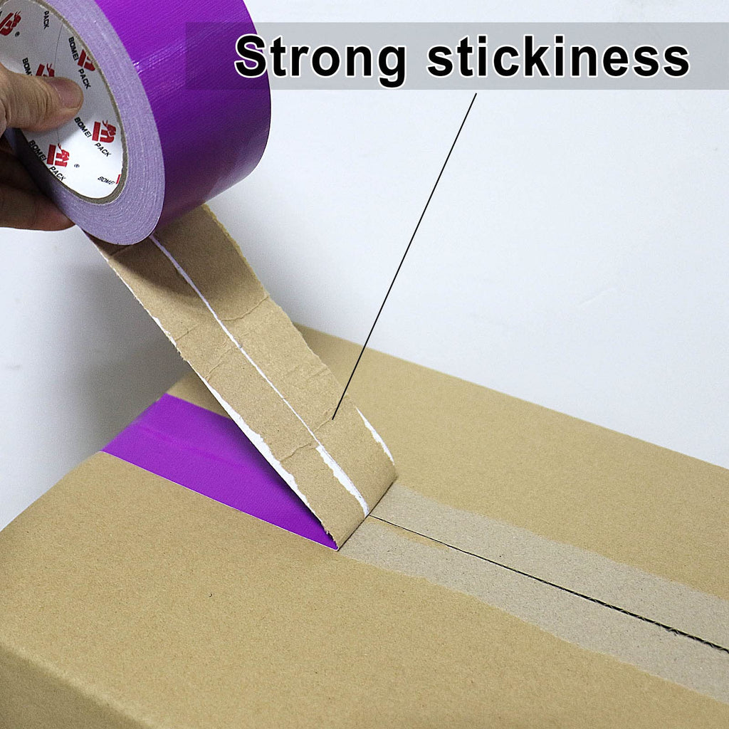 BOMEI PACK Duct Tape Heavy Duty,2 Inch x 60 Yards,Waterproof and Tear by Hand,Strong Strength,Residue Free,Flexible and All Weather-Value for Repair,Home and Professional Use (Purple) purple