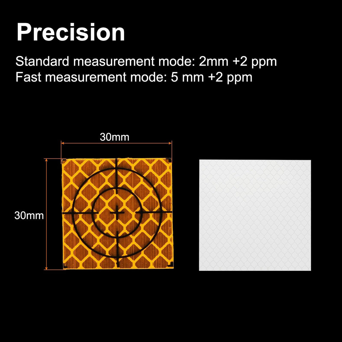 HARFINGTON 30pcs Survey Reflector Sheets 30mm x 30mm Self-Adhesive Surveying Target Mark Sticker Total Station Reflective Sheet Tape for Ship Inspection Tunnel Measure, Yellow 30