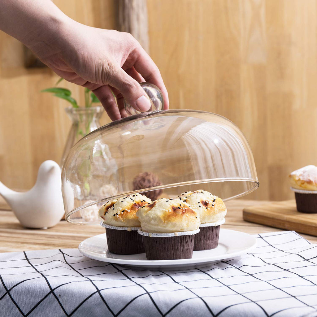 MyGift 8.7 Inch Glass Cake Dome, Lid Only, Fits Cake Plates up to 8.5 Inch
