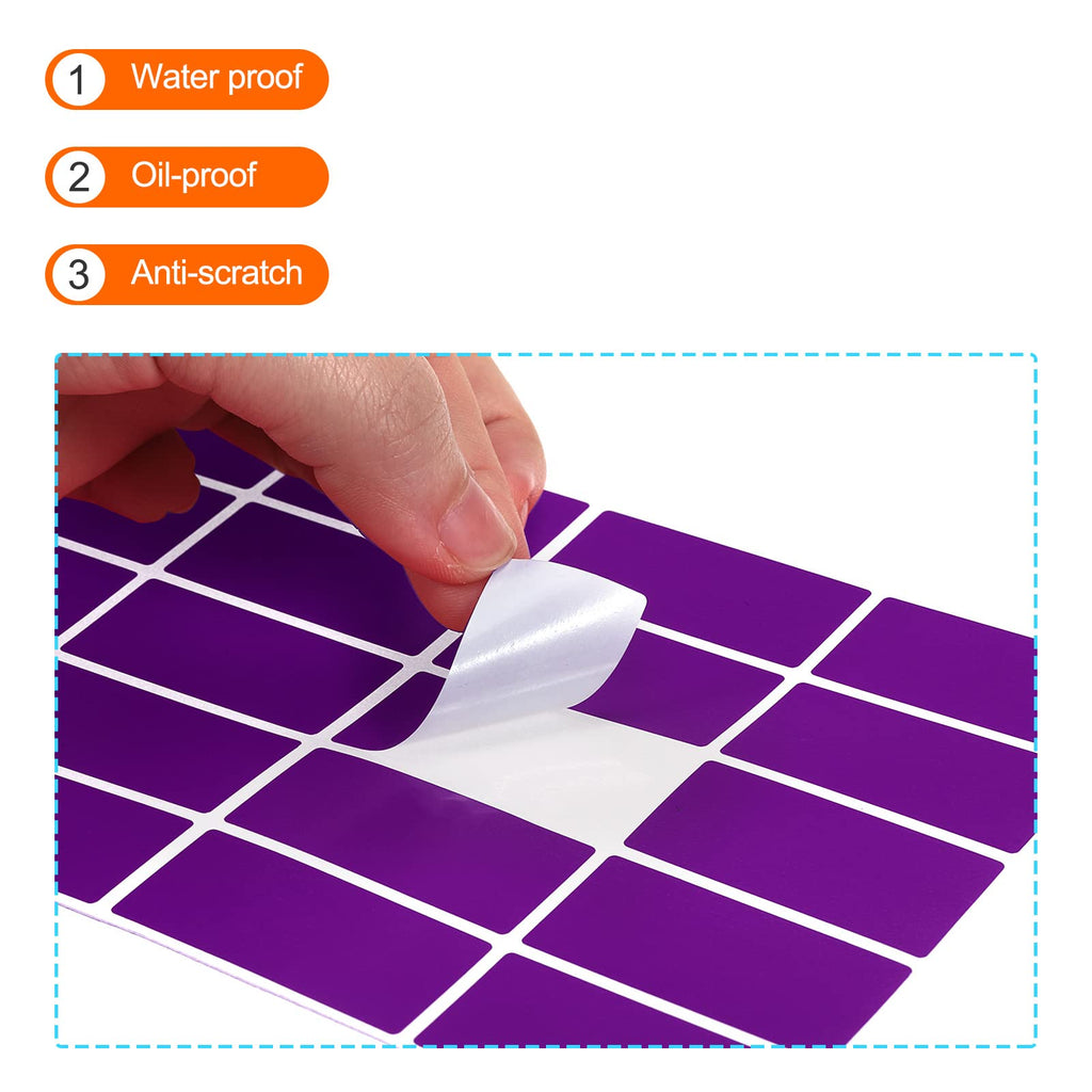 MECCANIXITY Colored Rectangle Stickers 2000 Labels Color Code Sticker Purple