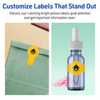 Avery® Printable Wraparound Band Labels, Sure Feed® Technology, 1-1/2" x 3-1/2", Bright Yellow Labels, Print-to-the-Edge, Laser/Inkjet, 200 Total, Great for Soap Labels and Jar Labels 200 labels