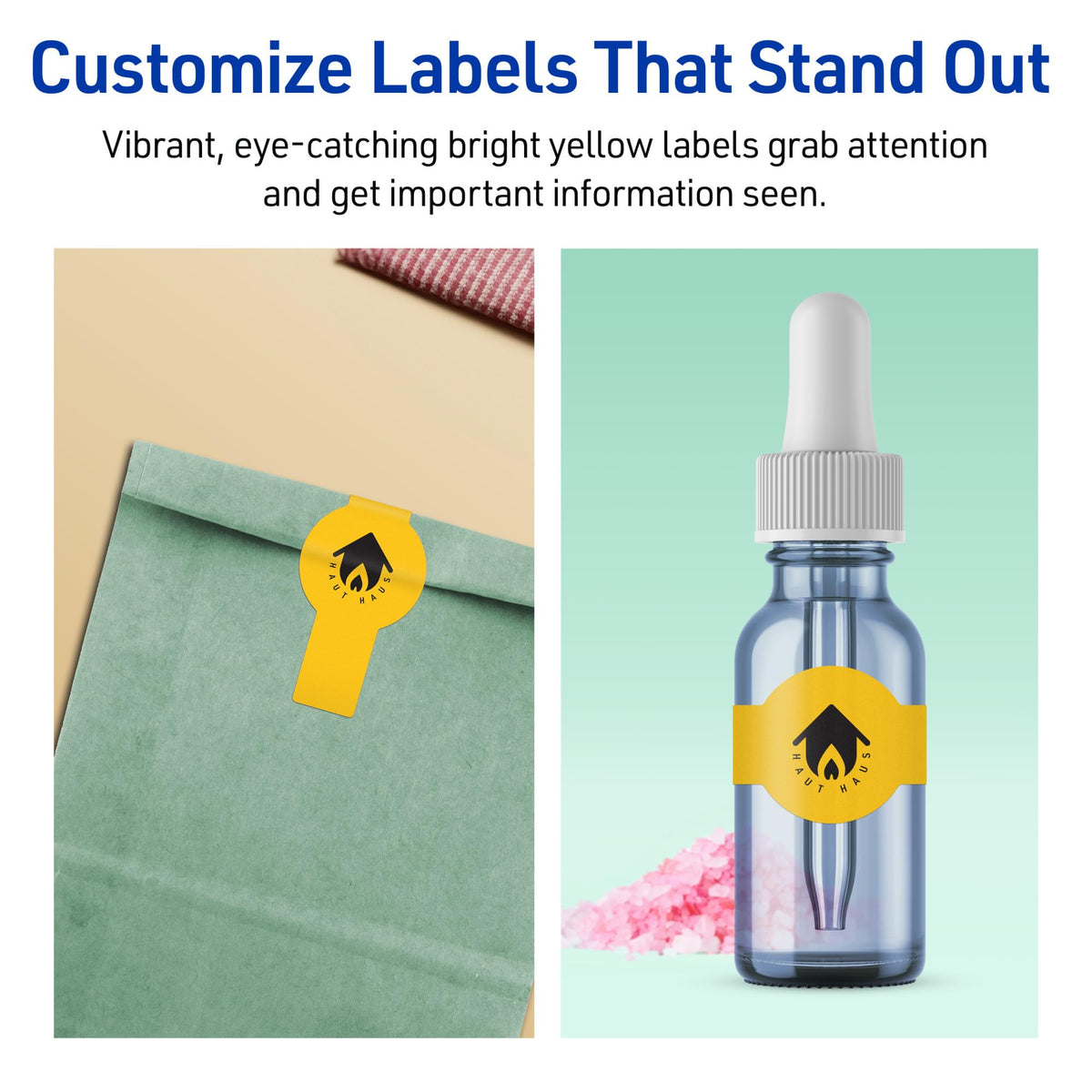 Avery® Printable Wraparound Band Labels, Sure Feed® Technology, 1-1/2" x 3-1/2", Bright Yellow Labels, Print-to-the-Edge, Laser/Inkjet, 200 Total, Great for Soap Labels and Jar Labels 200 labels