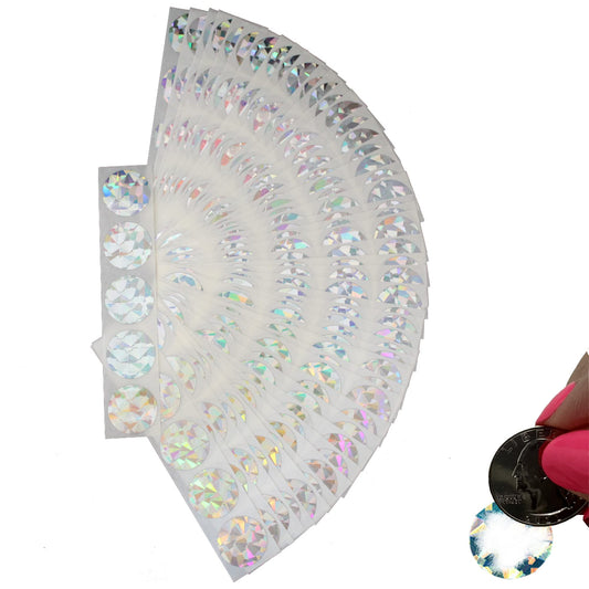 My Scratch Offs 250 Pack Hologram Silver Round Scratch Off Stickers Circle Labels 1 Inch DIY for Replica Lotto Raffle Card Games, Codes, Small Business