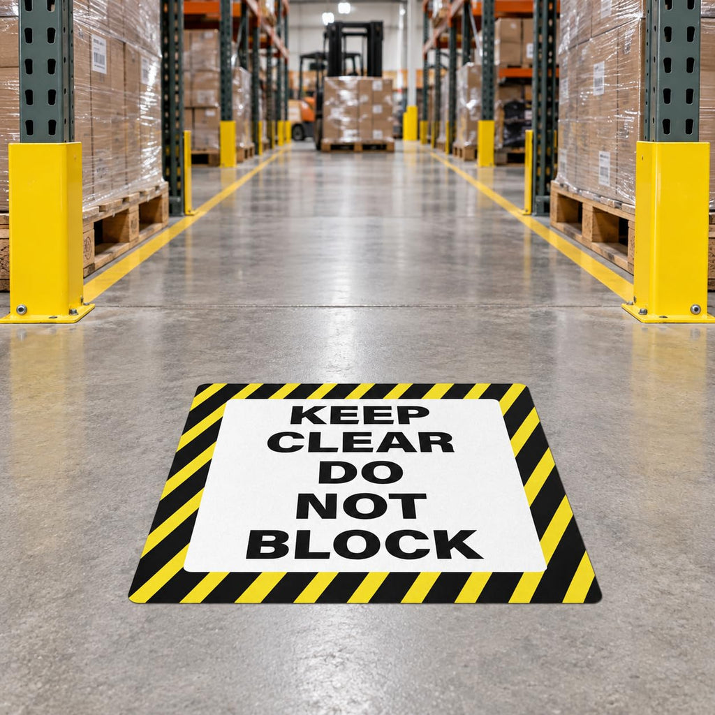 5 Pack Keep Clear Do Not Block Stickers 17 × 17 Inches