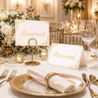 20 Pcs Reserved Seating Sign for Wedding, Double-Sided Reserved Table Signs