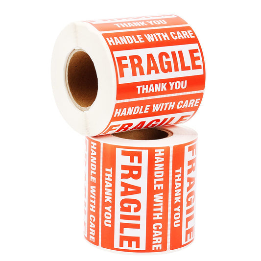 9527 Product 2'' x 3'' Fragile Stickers with Care Warning - Shipping Labels Stickers,500 Labels/Roll (2 Rolls) 2 Rolls