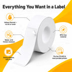 Thermal Labels, 2 Rolls, 180 White Sticker Labels, Inkless