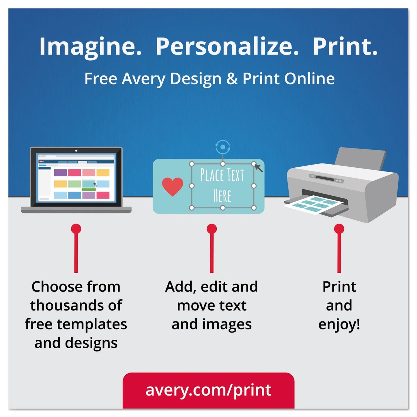 Avery® Easy Peel® TrueBlock® Print-To-The-Edge Inkjet/Laser Labels, Round, 22807, 2" Diameter, White, Pack Of 120 120 labels 2" Glossy White