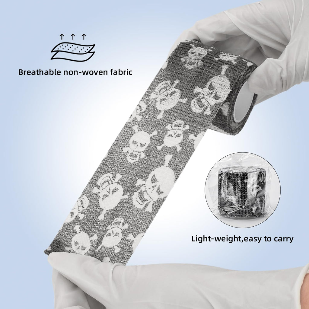 JimKing Tattoo Grip Cover, Tattoo Machine Handle Cover, Self-Adhesiive Tape for Sport Pet Tattoo,Elastic Bandage Wrap Roll Tattoo Machine Supply, 4pcs