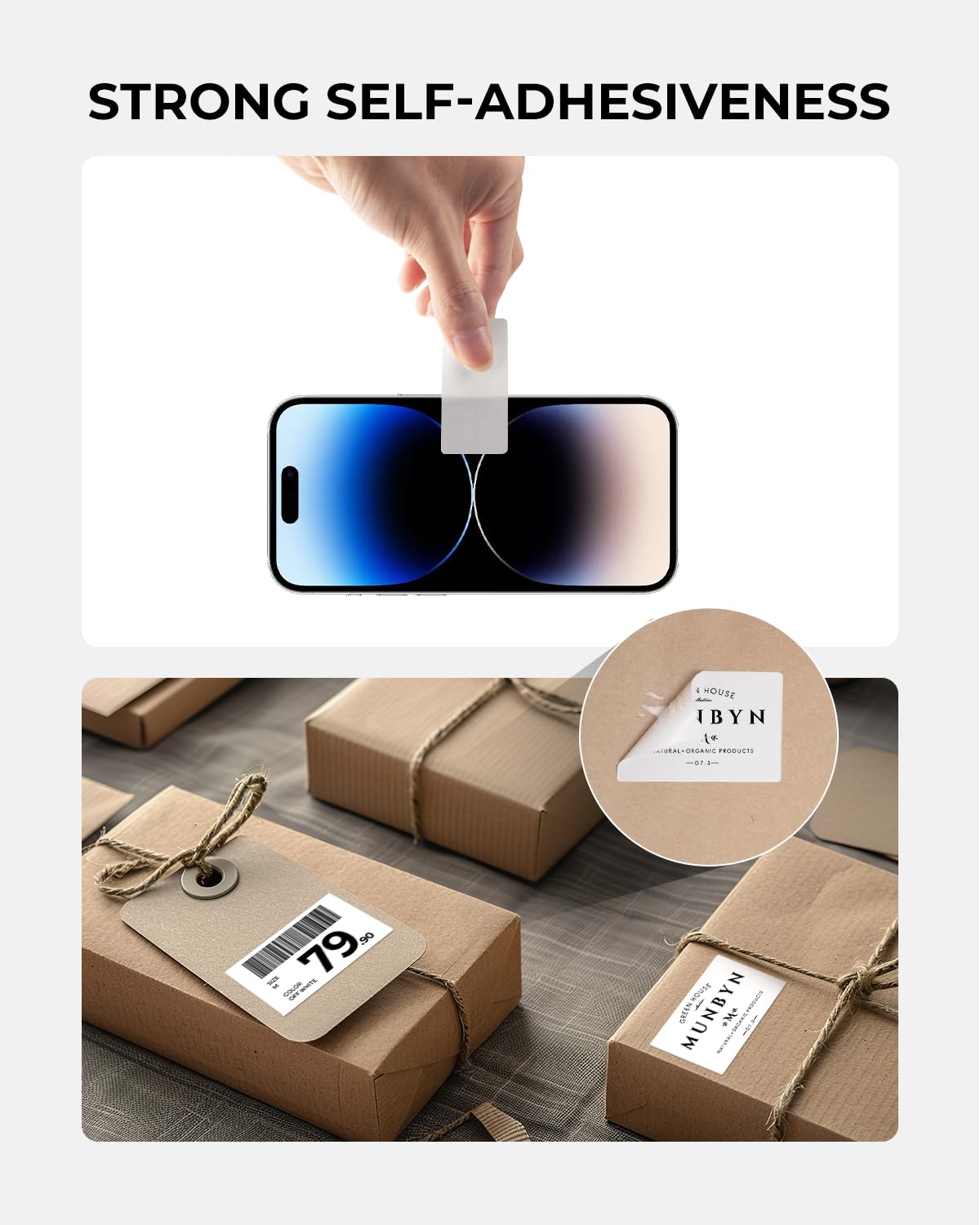 2x1 Thermal Labels 6 Rolls-6,000 Labels+2" Transparent Round Thermal Labels 500 Labels/Roll