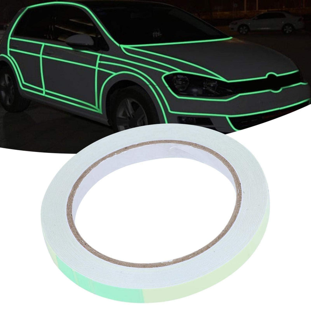 Oumefar Green Luminous Tape, in The Dark Tape 0.4Inch x 33Ft Luminous Tape Sticker Self-Adhesive Luminous Warning Tape Fluorescent Tape for Night Decorations, Outdoor