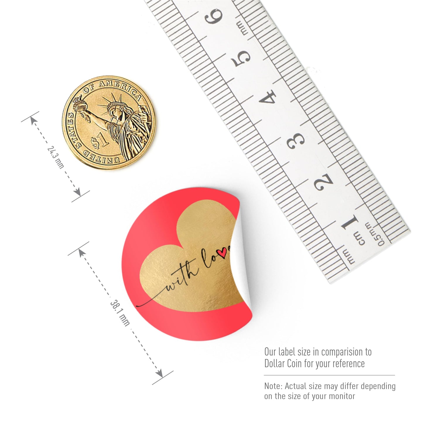 easykart labels 500 with Love Stickers with Gold Foiling, 1.5 Inch Size Best Suitable for Anniversary, Birthday's, Valentine's Day Gifting, Decoration,Theme Parties .… 500 Stickers
