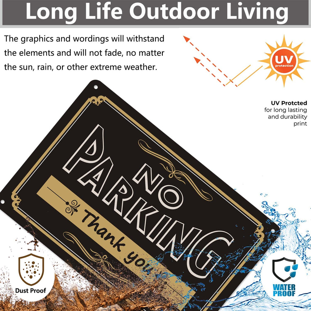 2 Pack No Parking Thank You Signs 12 x 8 Inches Metal Do Not Park Signs Reflective Sturdy Rust Aluminum UV Protected Waterproof Easy to Install Outdoor Use B