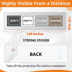 Dishwasher Magnet Clean Dirty Sign 7 x 2 Inch 4 Options with Running Dirty Cleaning Empty Options Silver Acrylic Clean Magnet Indicator for Kitchen Family Routines Organization Sliver
