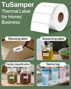 2x1 Thermal Labels, White Thermal Sticker Labels, 1000 Sheets/Roll