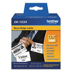 Brother Genuine DK-1234 Die-Cut Adhesive Name Badge White Paper Labels for Brother QL Label Printers, 2.3" x 3.4" (60mm x 86mm), 260 Labels per Roll, DK1234 1 Roll