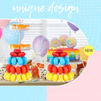 Juexica 2 Pcs Round Macaron Display Tower Stand 4 Tiers