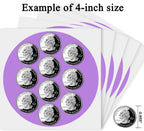 4 Inch Large Purple Circle Thermal Labels, 300 Labels/Roll,Self-Adhesive Round Inventory Stickers, Multi-Purpose Round Roll Thermal Printing Stickers for Business and Domestic Use 4 inch