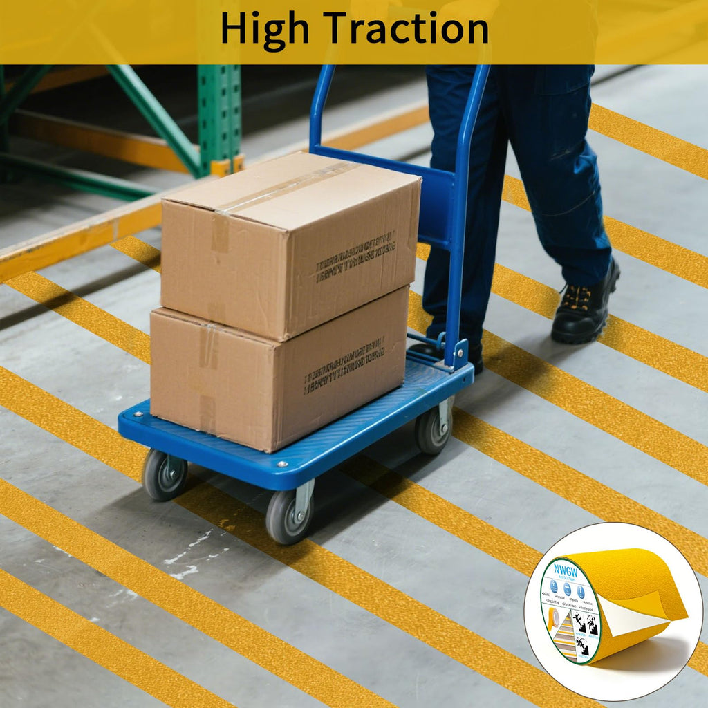 Anti Slip Tape 4" x 30FT, Dark Yellow Heavy Duty Waterproof Non-Slip Safety Traction Grip Tape for Indoor Outdoor Stairs, Steps, Ramps, Walkways and Pool 4 IN