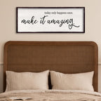 Foutcheou Today Only Happens Once Make It Amazing Sign 32''×12'' Black Today Only wall decor-Black 32"L x 12"W
