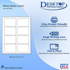 White Name Tag Labels 3 3/8" x 2 1/3" Permanent Adhesive - 800 Labels 3 3/8" x 2 1/3"