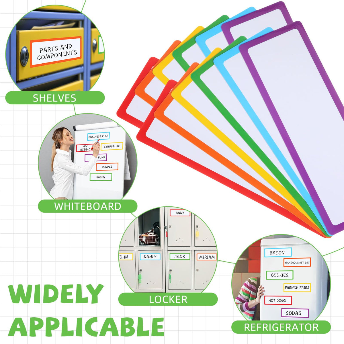 24 Pcs Large Magnetic Dry Erase Labels, Frame Style