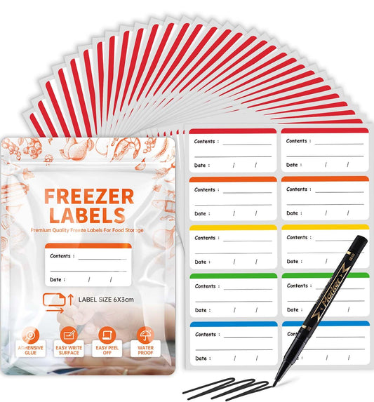 Coloured Food Labels Freezer Food Storage Labels Stickers, Fridge Stickers Removable for Food Containers, Freezer Meal Tags for Kitchen Organization (300 Pcs) 300 Pcs