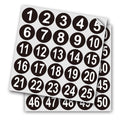 Black Consecutive Number Stickers – 1 to 50,1 Set – Vinyl Self Adhesive Premium Decal for Storage, Organizing, Boxes, Bins, Toolbox (Black,3 Inch) Black 3inch